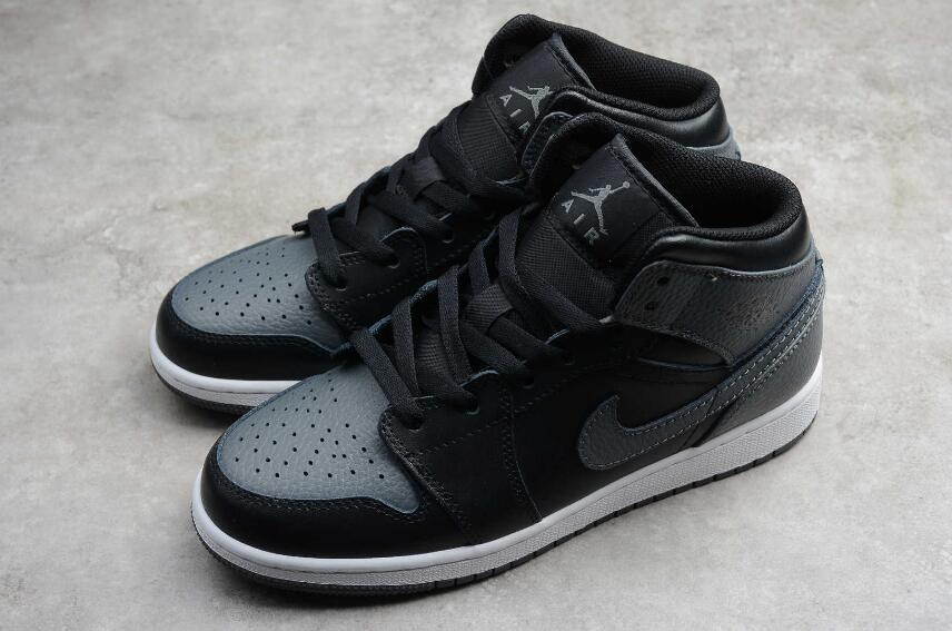 Giày Nike Air Jordan 1 Mid 'Tumbled Leather Grey' 554725-041 - Ảnh 5