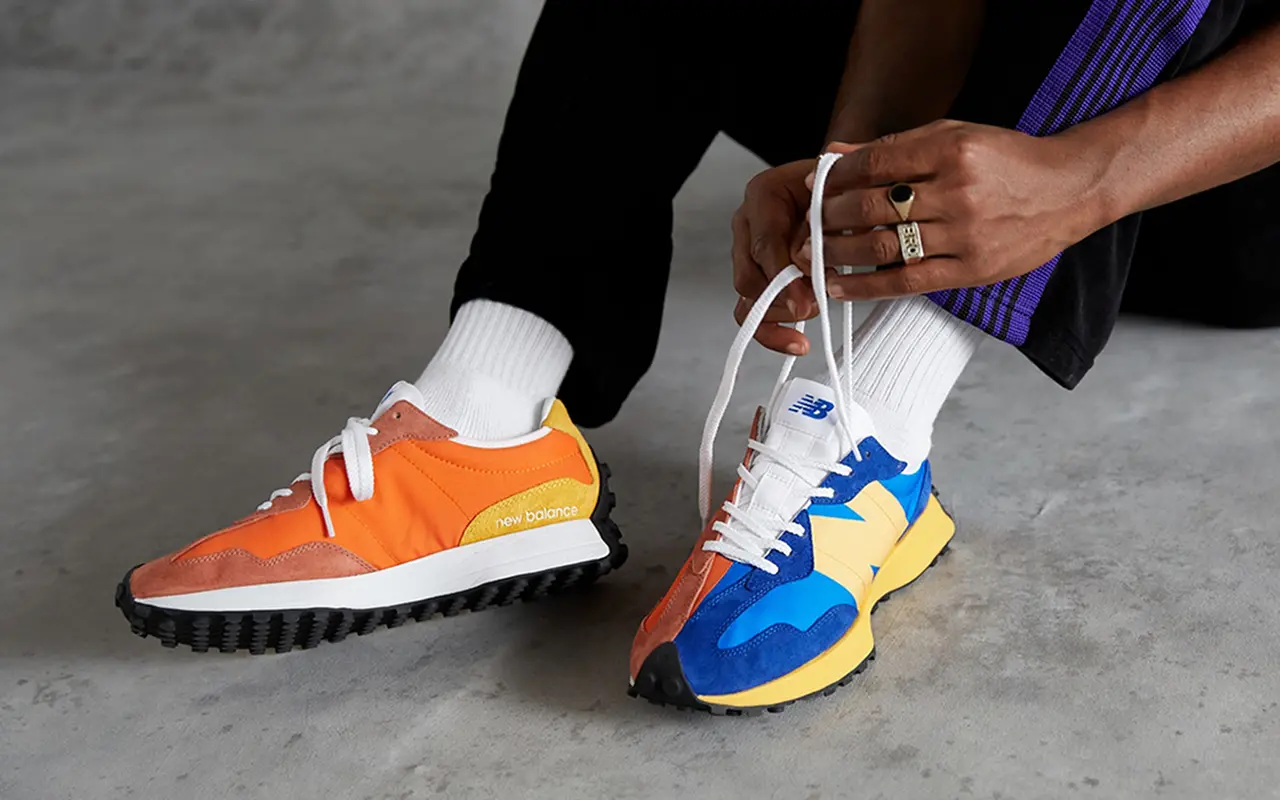 Alternative view of Giày New Balance 327 'Marine Blue Yellow' MS327CLB