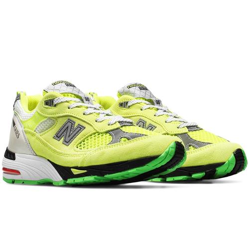 Giày New Balance Aries x Wmns 991 Made in England 'Neon Yellow' W991AFL - Ảnh 5