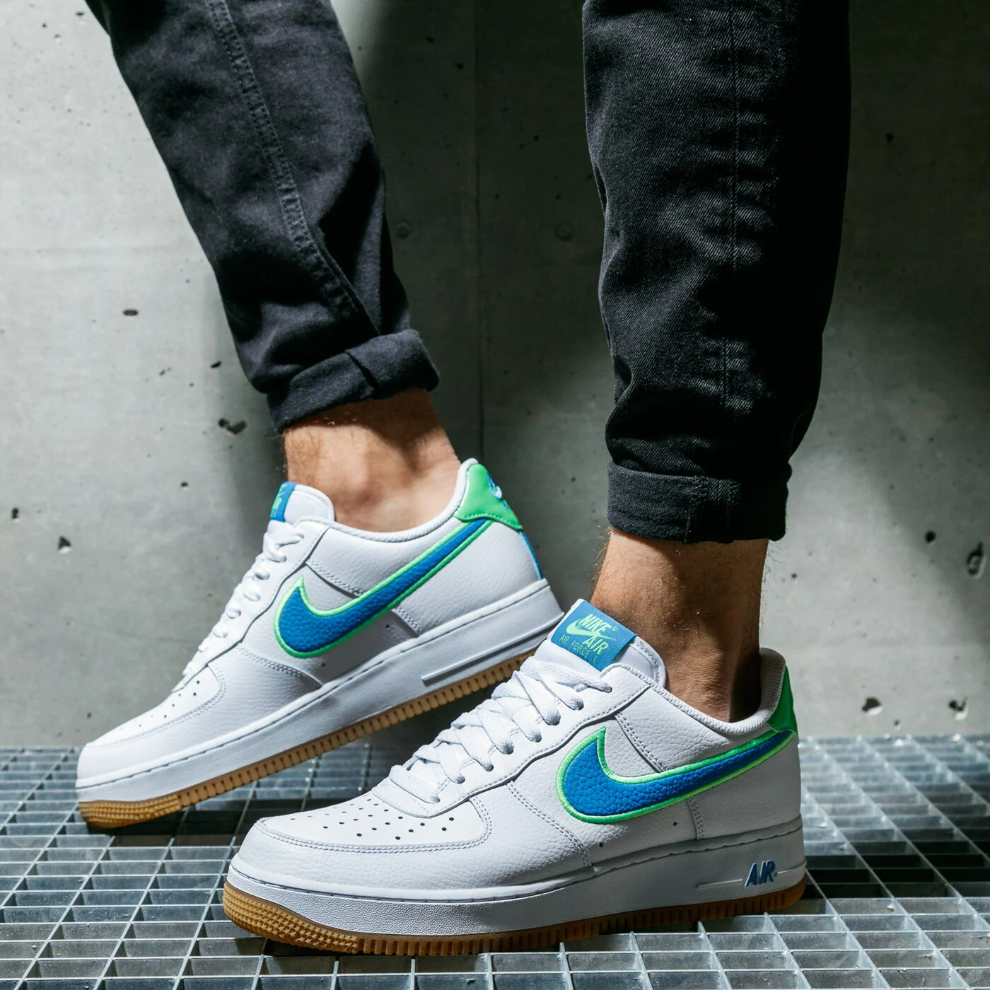 Giày Nike Air Force 1 Low 'White Bright Blue Green' DA4660-100 - Ảnh 2