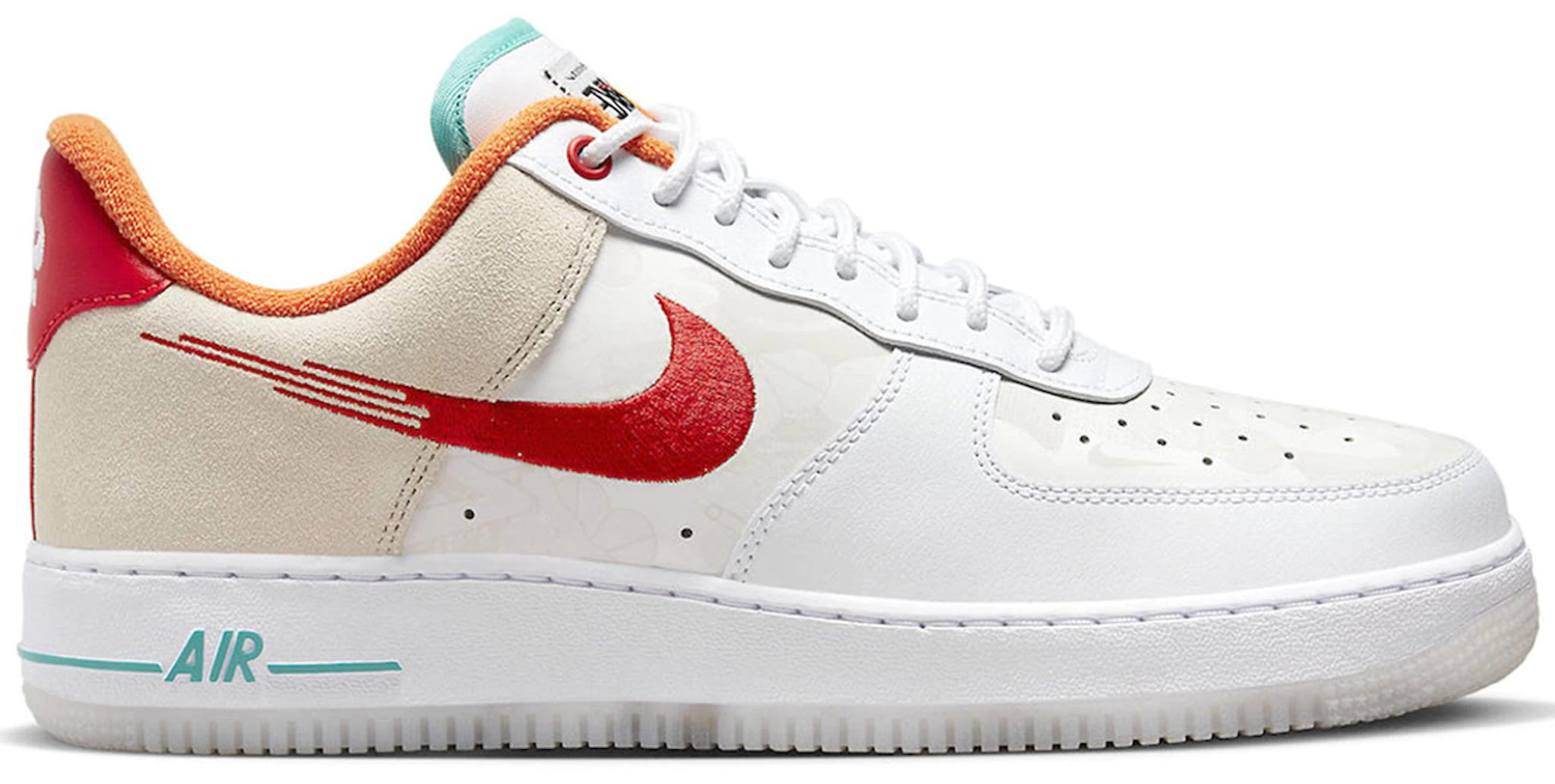 Giay Nike Air Force 1 Low 'Just Do It White Red Teal' FD4205-161