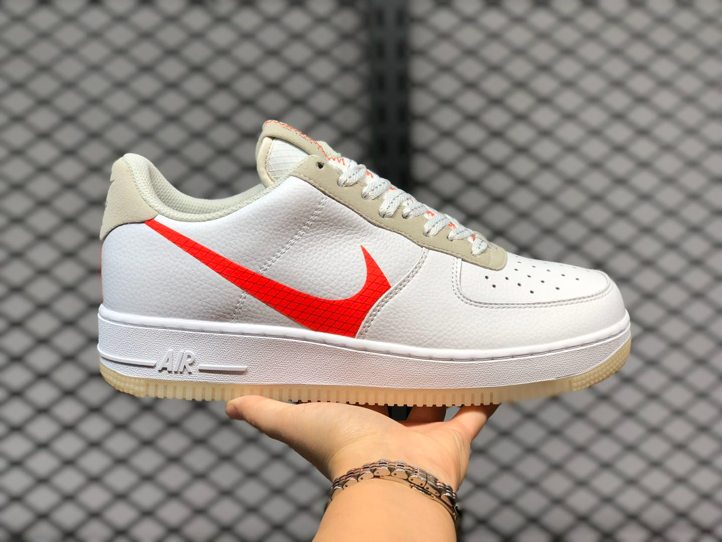 Giày Nike Air Force 1 Low 'Orange Swoosh' CD0888-100 - Ảnh 6