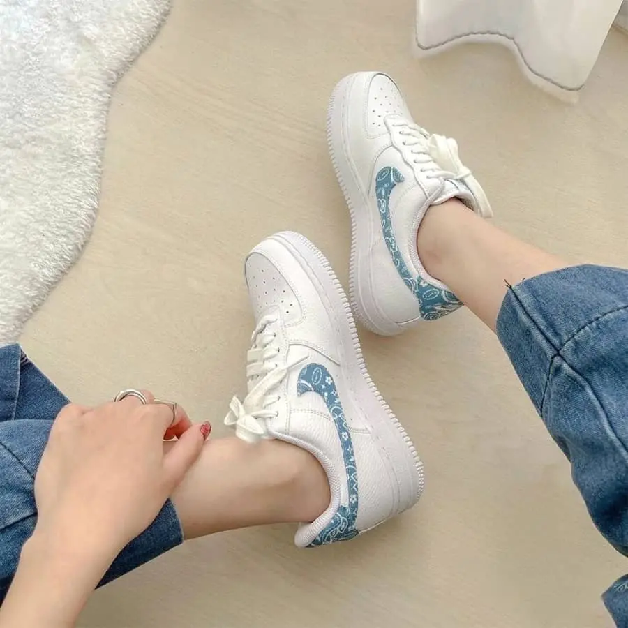 Alternative view of Giày Nike Wmns Air Force 1 '07 Essentials 'Blue Paisley' DH4406-100