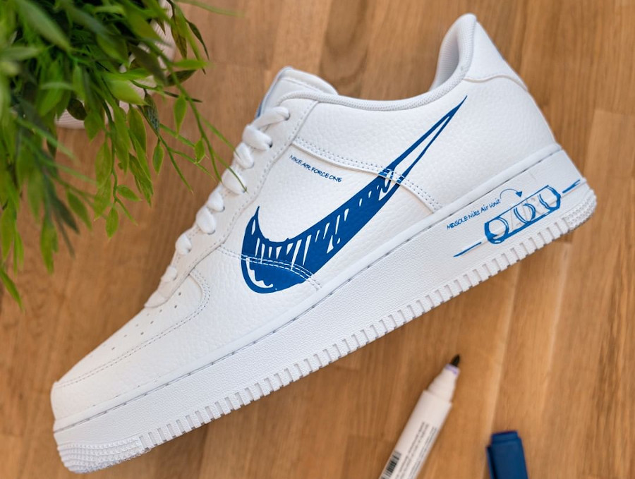 Giày Nike Air Force 1 Low 'Sketch Royal' CW7581-100 - Ảnh 6
