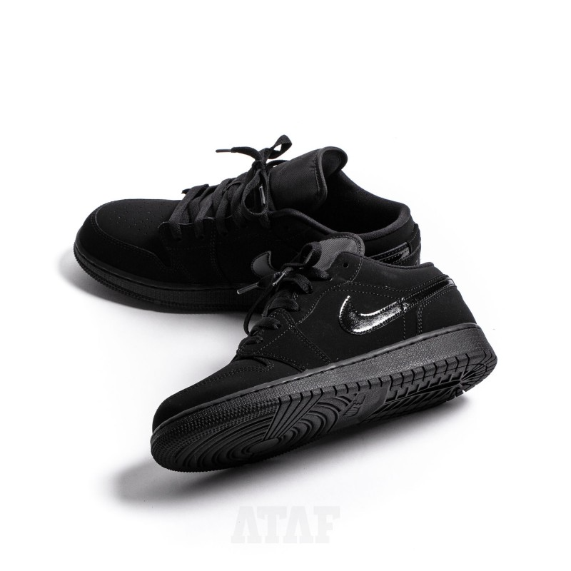 Giày Nike Air Jordan 1 Low GS 'Triple Black' 553560-056 - Ảnh 4