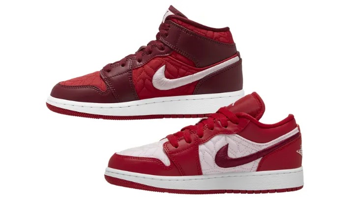 Giày Nike Air Jordan 1 Low SE 'Red Quilt' (GS) DB3621-600 - Ảnh 5