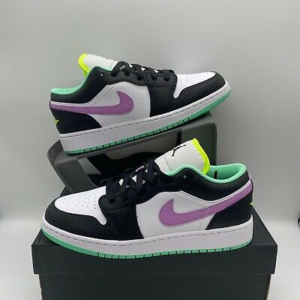 Alternative view of Giày Nike Air Jordan 1 Low GS 'White Violet Shock' 553560-151