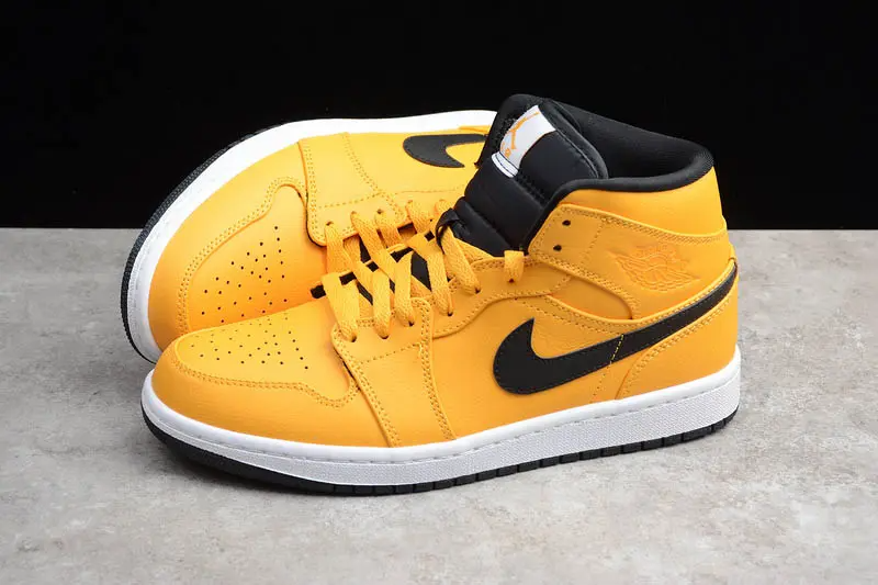 Giày Nike Air Jordan 1 Mid 'University Gold' 554724-700 - Ảnh 9