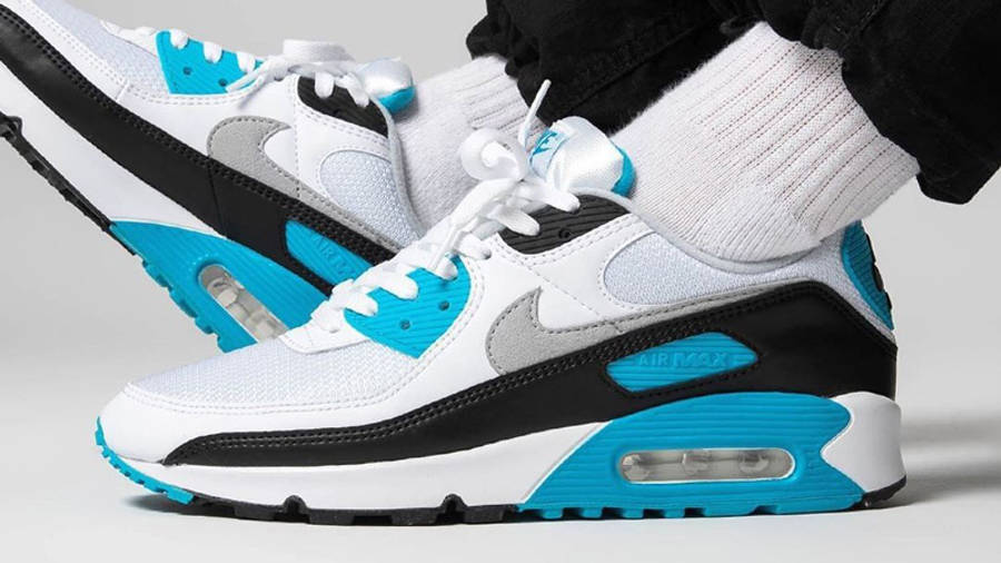 Giày Nike Air Max 90 Mesh GS 'Blue Lagoon' 833418-101 - Ảnh 2