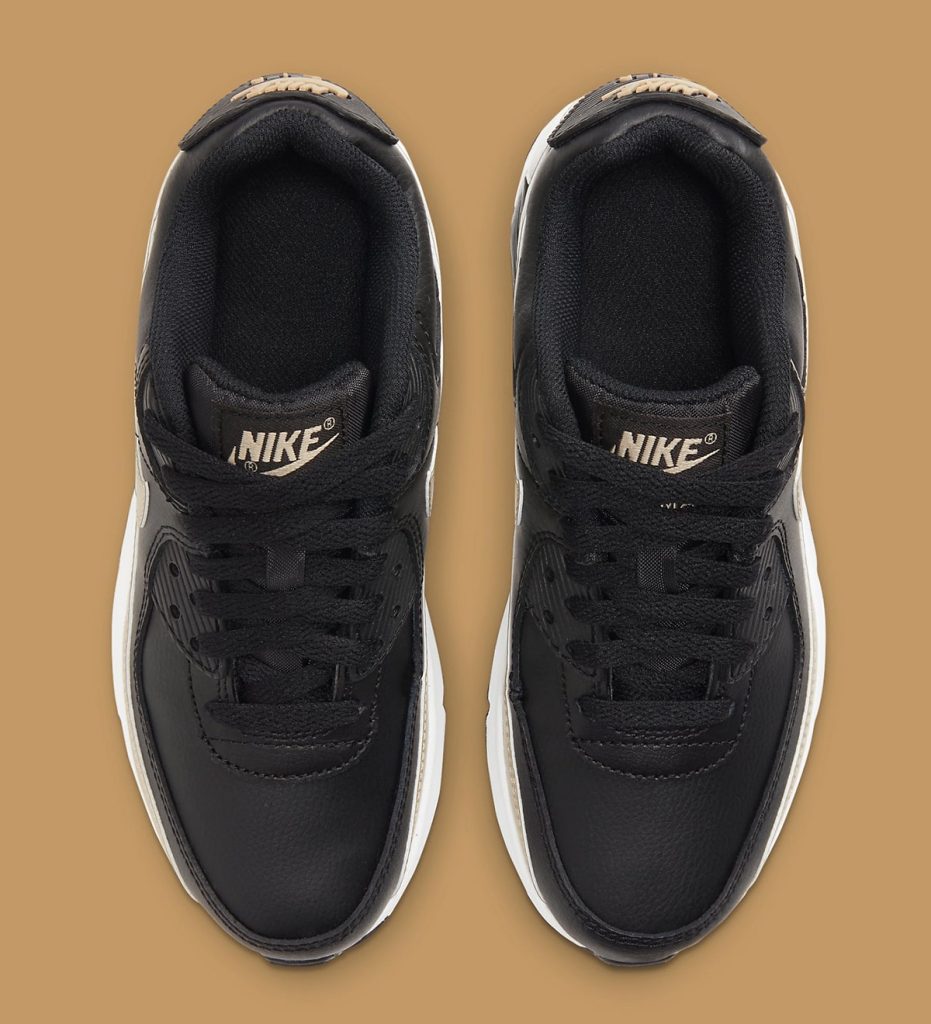 Giày Nike Air Max 90 LTR GS 'Black Metallic Gold Star' CD6864-008 - Ảnh 7