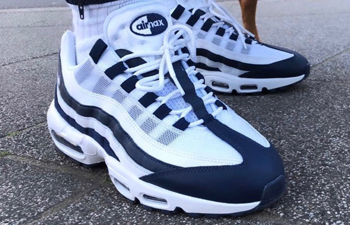 Giày Nike Air Max 95 Essential 'White Navy' CI3705-400 - Ảnh 4