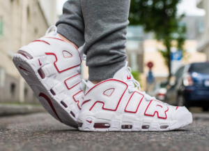 Alternative view of Giày Nike Air More Uptempo GS 'White Varsity Red' 415082-108