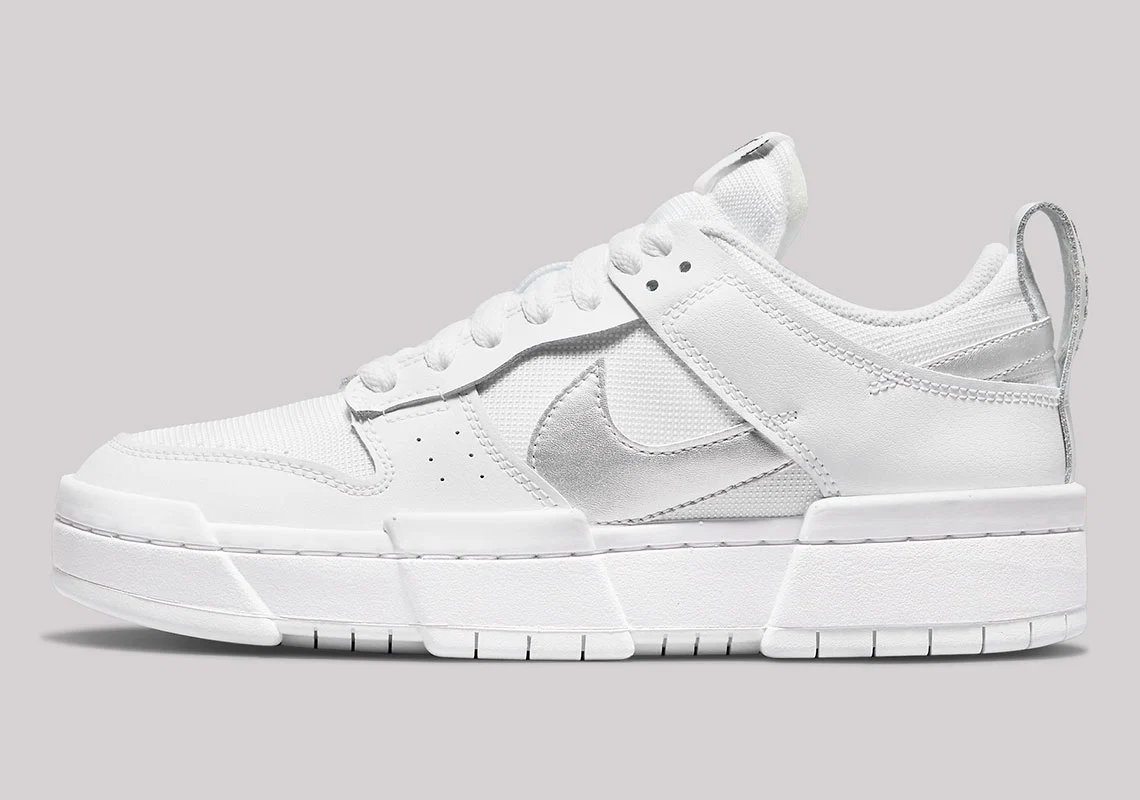 Giày Nike Wmns Dunk Low Disrupt 'White Metallic Silver' DJ6226-100 - Ảnh 5