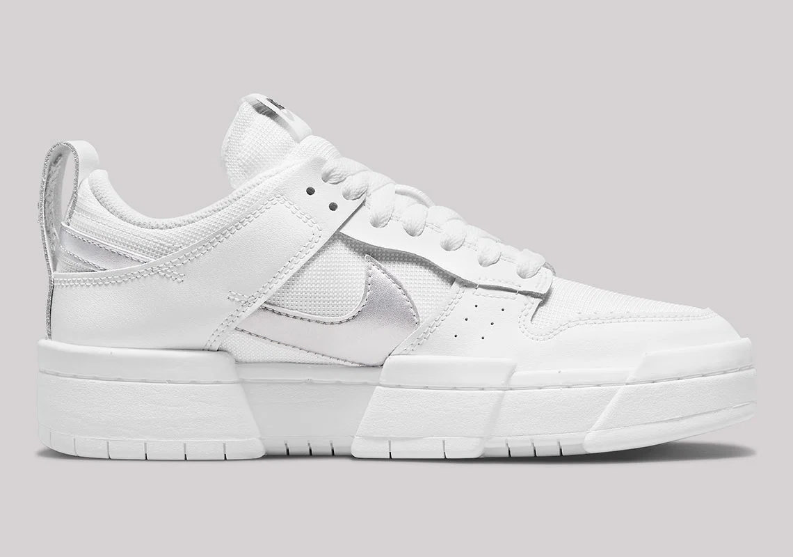 Giày Nike Wmns Dunk Low Disrupt 'White Metallic Silver' DJ6226-100 - Ảnh 4