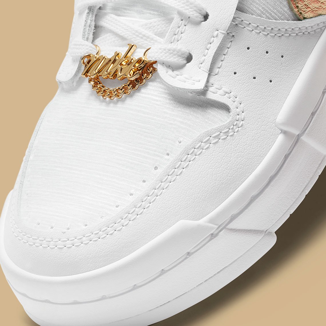 Giày Nike Wmns Dunk Low Disrupt 'White Metallic Gold' DD9676-100 - Ảnh 8