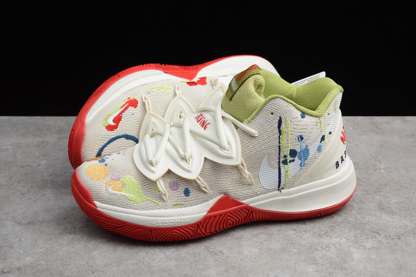 Giày Nike Bandulu x Kyrie 5 'Embroidered Splatters' CK5836-100 - Ảnh 6