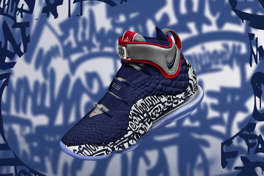 Giày Nike LeBron 17 EP 'LeBron 4 Cold Blue Graffiti' CT6052-400 - Ảnh 4