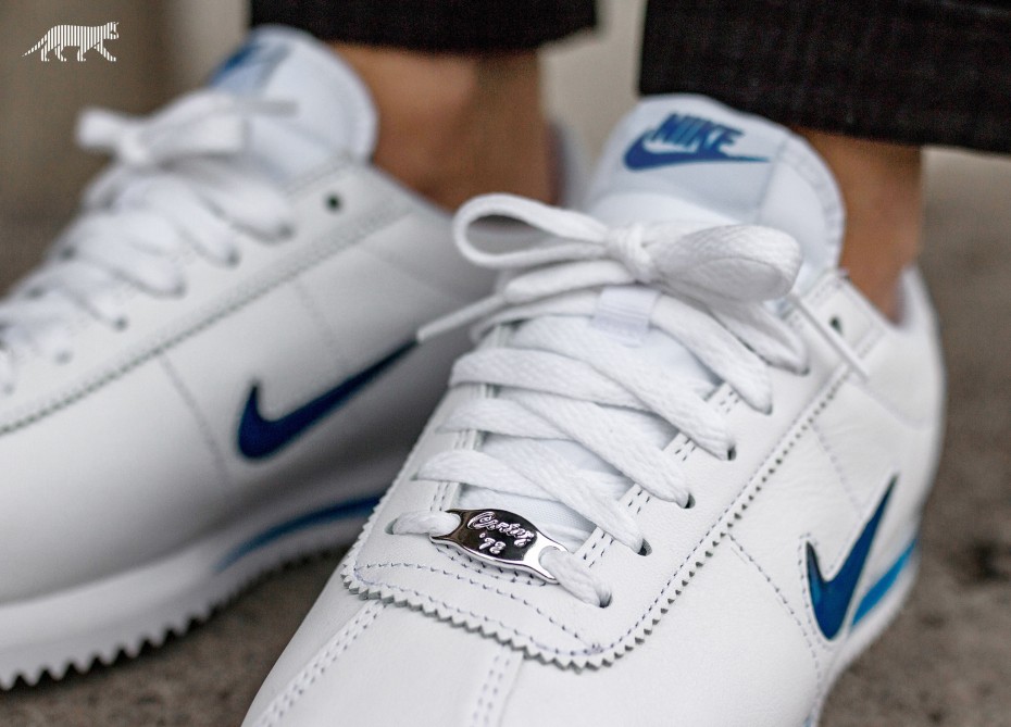 Giày Nike Cortez Basic Jewel 18 'Blue Jay' AA2145-101 - Ảnh 2