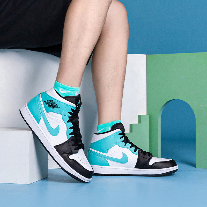 Giày Nike Air Jordan 1 Mid GS 'Tropical Twist' 554725-132 - Ảnh 5