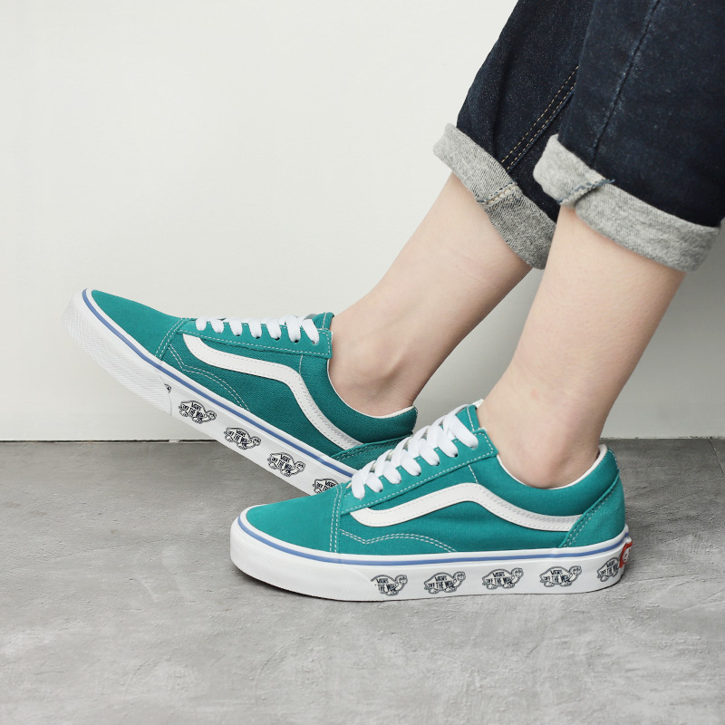 Giày Vans Sidewall Print Old Skool Green VN0A3WKT4RT - Ảnh 2