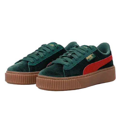Alternative view of Giày Puma Platform Velvet Green Red Gum 373935-03
