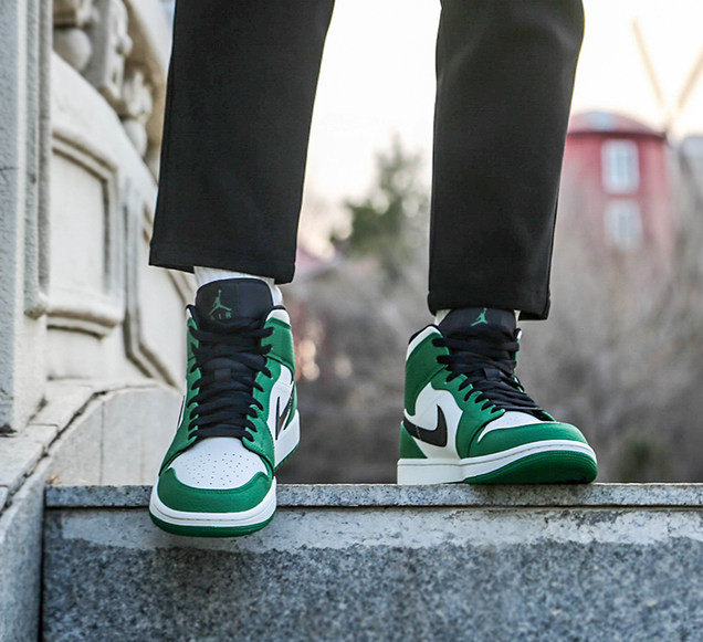 Giày Nike Air Jordan 1 Mid 'Pine Green' 852542-301 - Ảnh 5