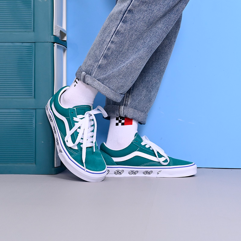 Giày Vans Sidewall Print Old Skool Green VN0A3WKT4RT - Ảnh 3