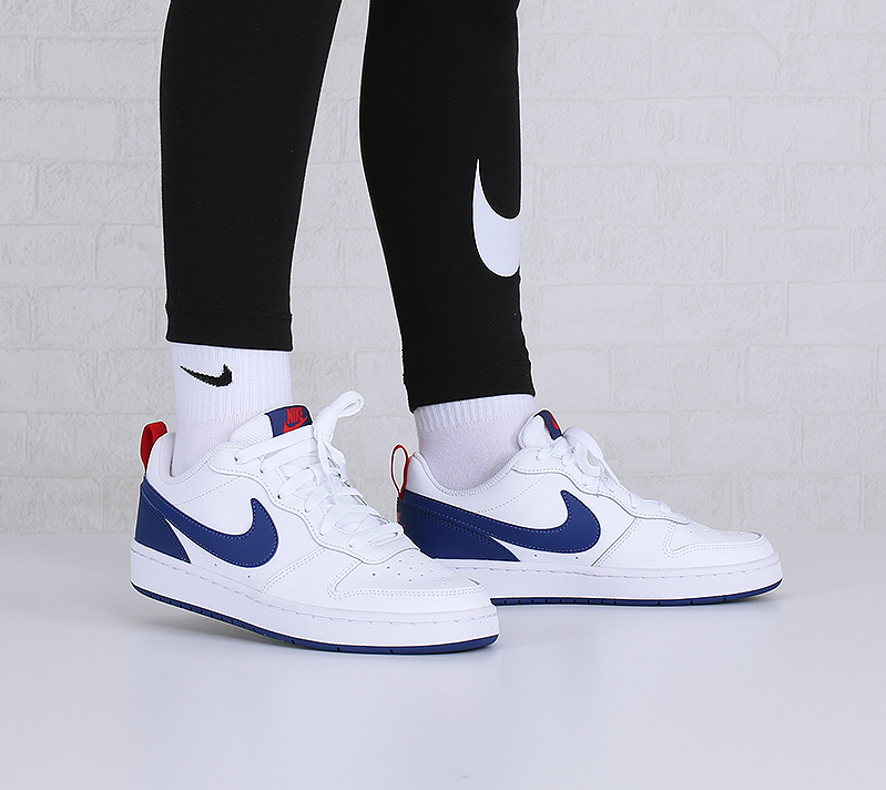 Nike Court Borough Low 2 White Deep Royal University Red BQ5448-113 - Ảnh 4