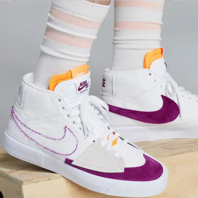 Alternative view of Giày Nike Zoom Blazer Mid Edge SB 'White Viotech' DA2189-100