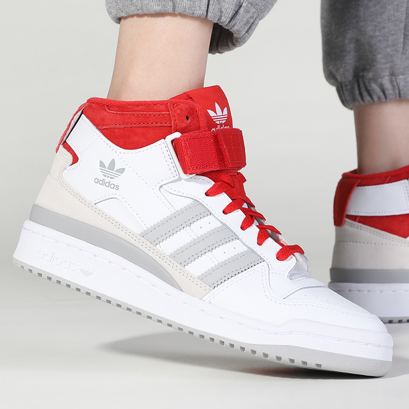 Giày Adidas Forum Mid Combines Grey With Varsity Red FY6819 - Ảnh 2