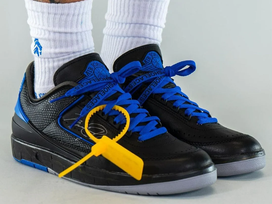 Giày Nike Off-White x Air Jordan 2 Retro Low SP 'Black Varsity Royal' DJ4375-004 - Ảnh 9