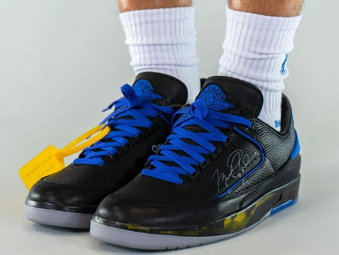 Giày Nike Off-White x Air Jordan 2 Retro Low SP 'Black Varsity Royal' DJ4375-004 - Ảnh 8