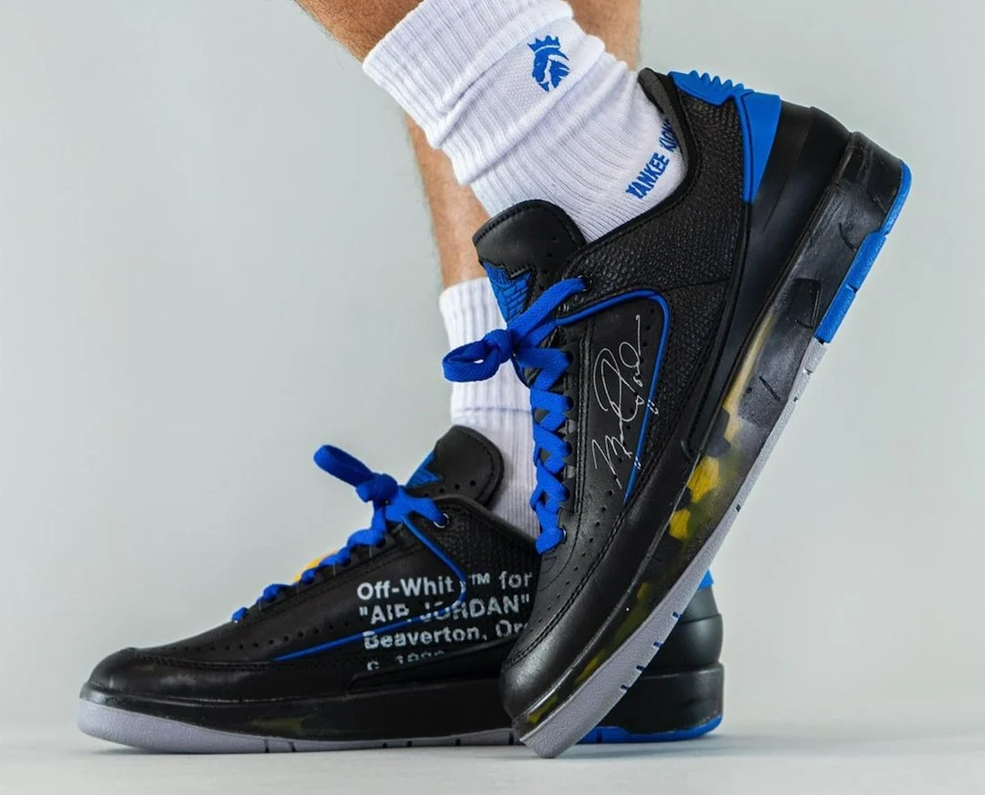 Giày Nike Off-White x Air Jordan 2 Retro Low SP 'Black Varsity Royal' DJ4375-004 - Ảnh 7