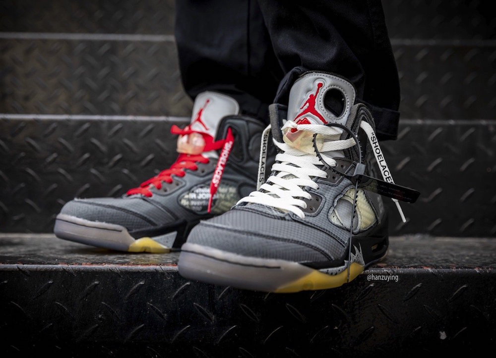 Giày Nike OFF-WHITE x Air Jordan 5 Retro SP 'Muslin' CT8480-001 - Ảnh 5
