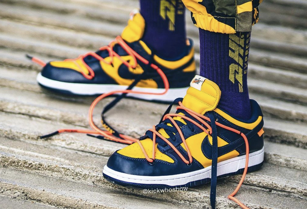 Giày Nike Dunk Low Off-White 'University Gold Midnight Navy' CT0856-700 - Ảnh 3