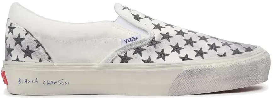 Giay Vans Vault x Bianca Chandon Classic Slip-On LX Stressed 'Black White' VN0A3QXYBA21