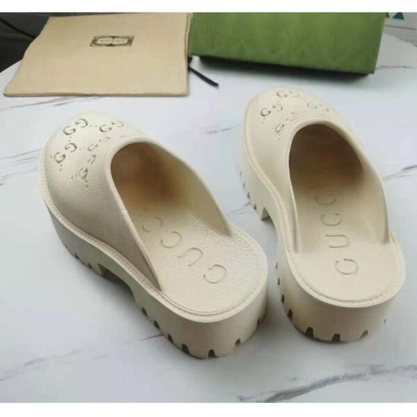 Dép Gucci Wmns Platform Perforated G Sandal 663577-JFB00-9022 - Ảnh 3