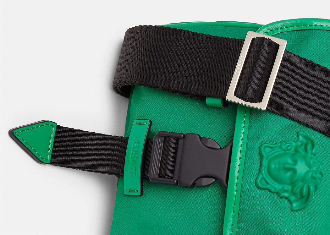 Túi Versace La Medusa Nylon Small Messenger Green Water 1000727-DNY8ME-1G57P - Ảnh 4