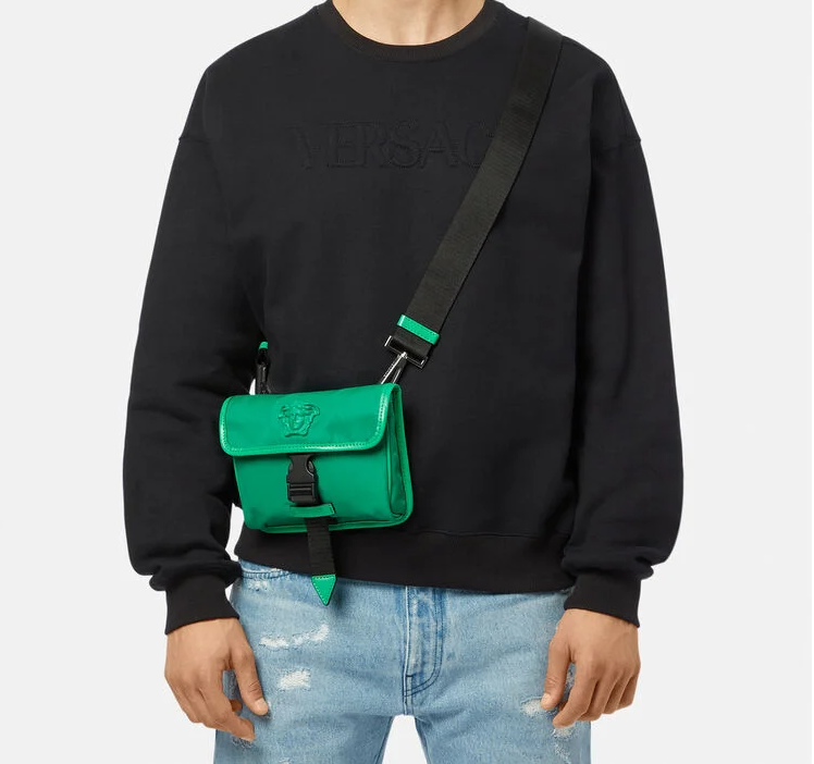 Túi Versace La Medusa Nylon Small Messenger Green Water 1000727-DNY8ME-1G57P - Ảnh 2