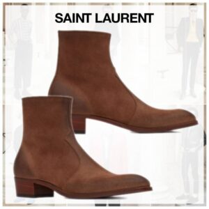 Alternative view of Giày Saint Laurent Wyatt Zipped Boots In Suede 66928525T002749