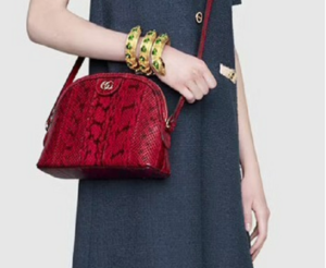 Alternative view of Túi Gucci Ladies Snakeskin Small 'Red' 499621-LZX0G-6433