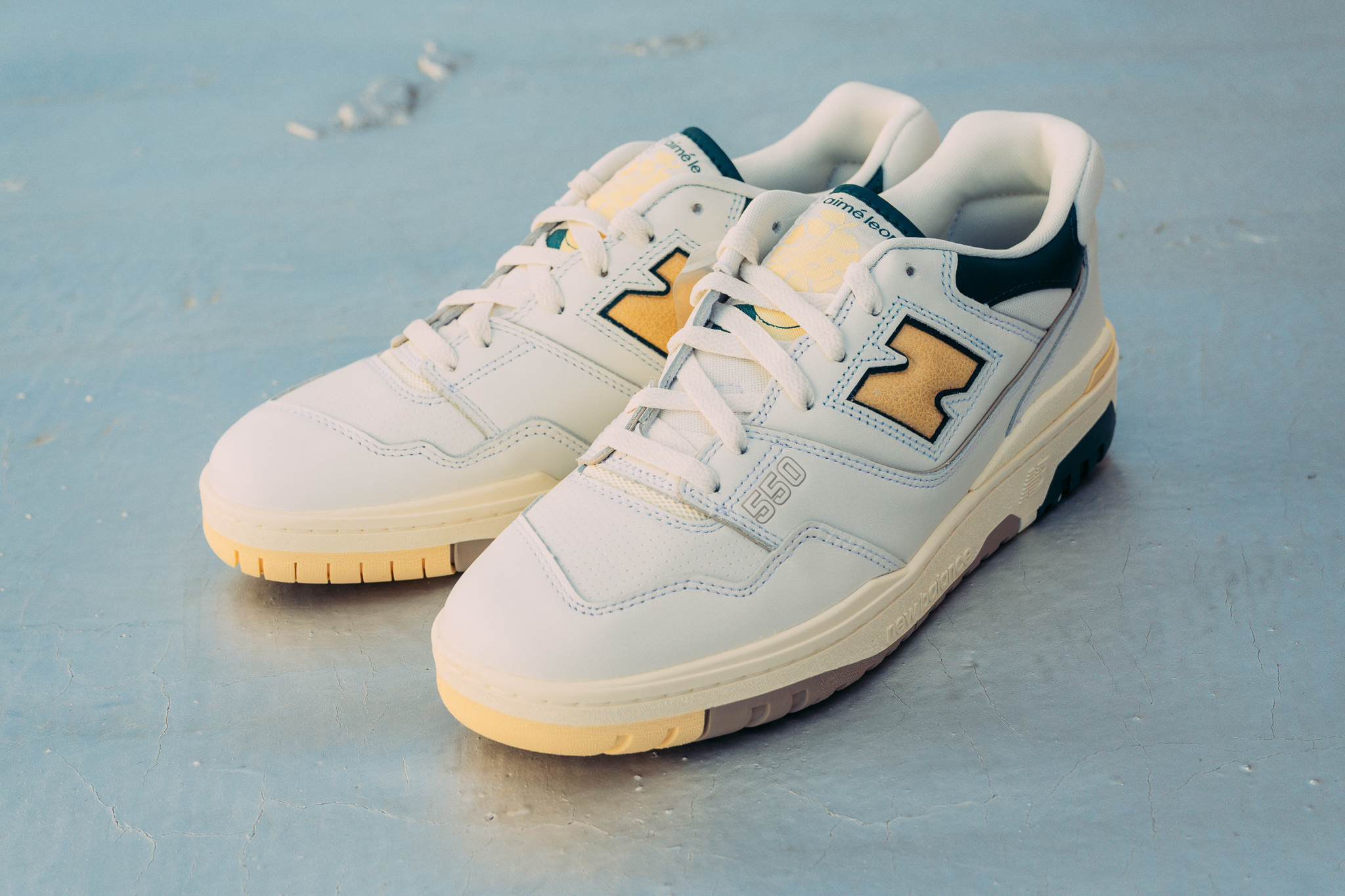 Giày New Balance Aimé Leon Dore x 550 'Green Yellow' BB550A2 - Ảnh 7