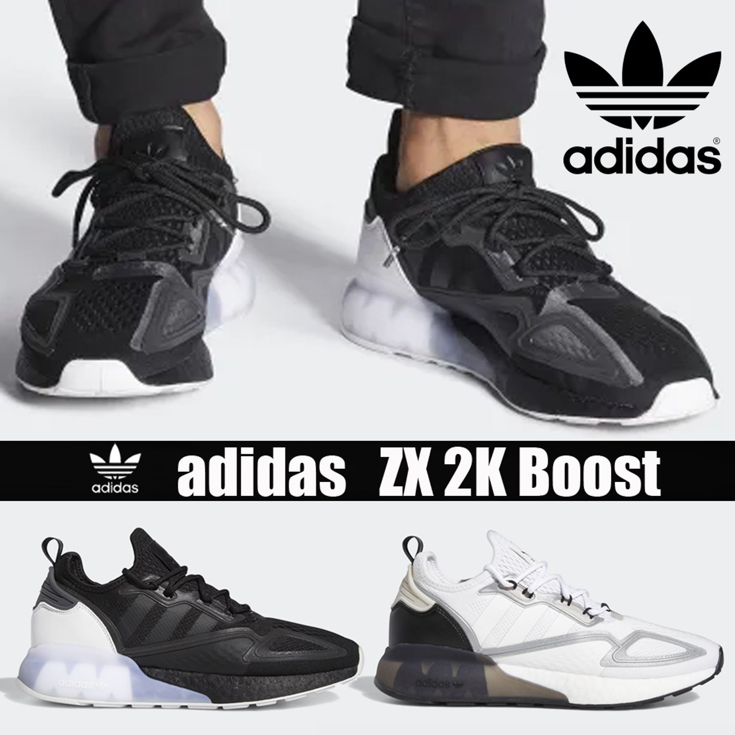 Giày Adidas ZX 2K Boost 'Black White' FZ2946 - Ảnh 5
