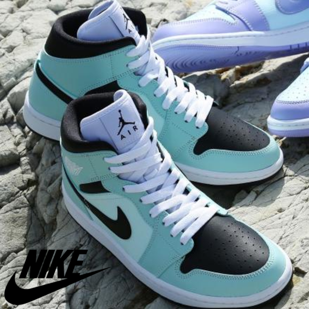 Giày Nike Wmns Air Jordan 1 Mid 'Aqua Black' BQ6472-300 - Ảnh 4