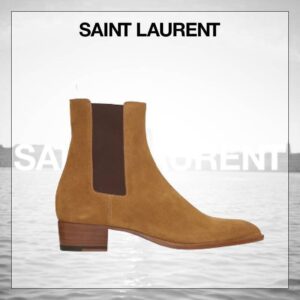 Alternative view of Giày Saint Laurent Wyatt Chelsea Boots In Suede 'Brown' 592017BT3009848