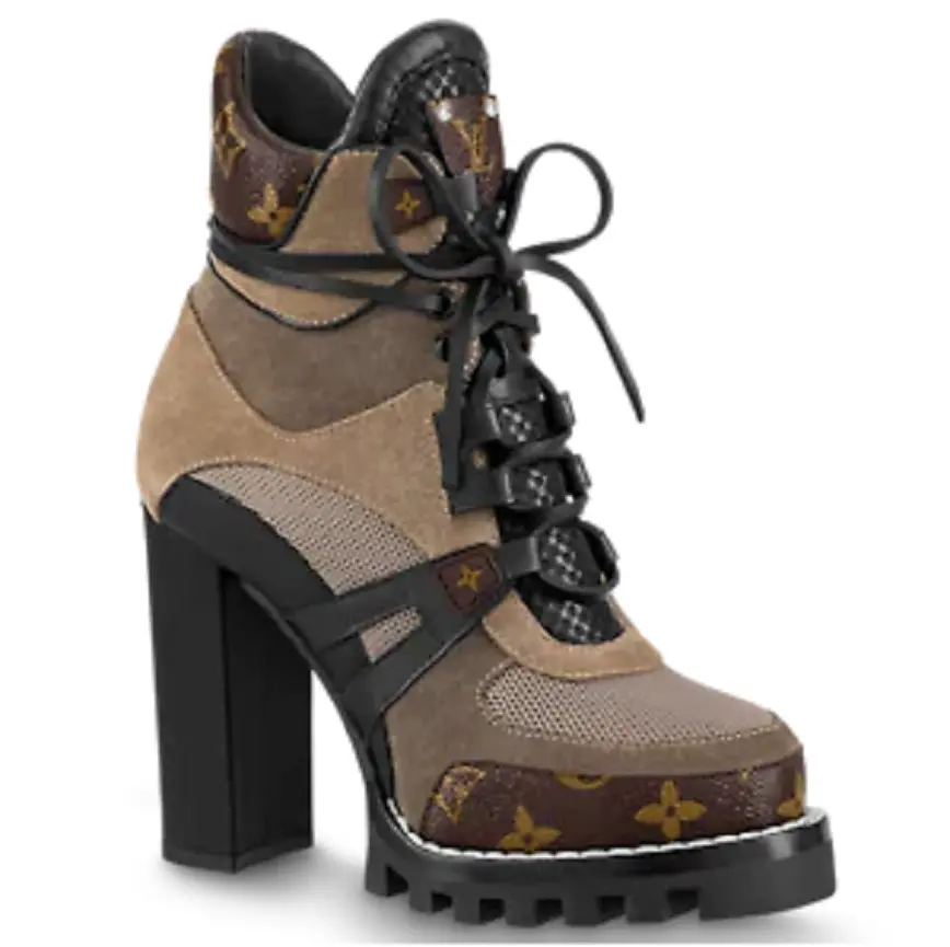 Giày Louis Vuitton Star Trail Ankle Boots Beige 1A94O1