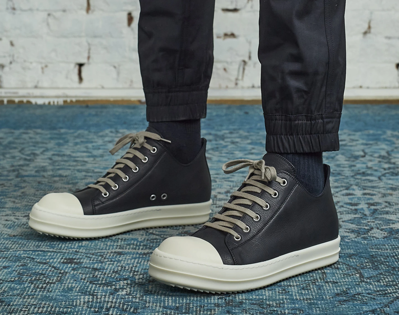 Giày Rick Owens Black Low Sneakers RU21S6891 - Ảnh 4