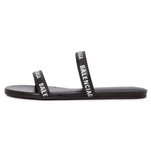Dep Balenciaga Round Flat Slippers Sandals 'Black' 694999-WCAE1-1090