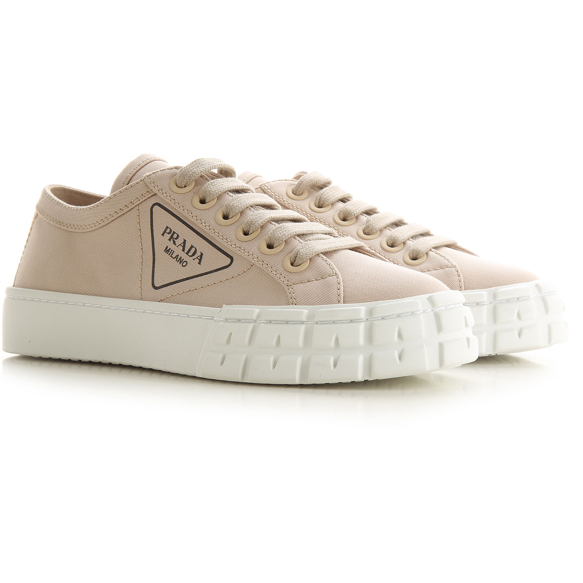 Giày Prada Wmns Gabardine Fabric Beige 1E939L-GUD-F0065 - Ảnh 3