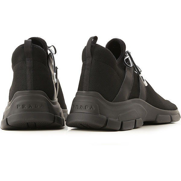 Giày Prada Knit Fabric Sneakers 'Black' 4E3492_3V98_F0IAU - Ảnh 4